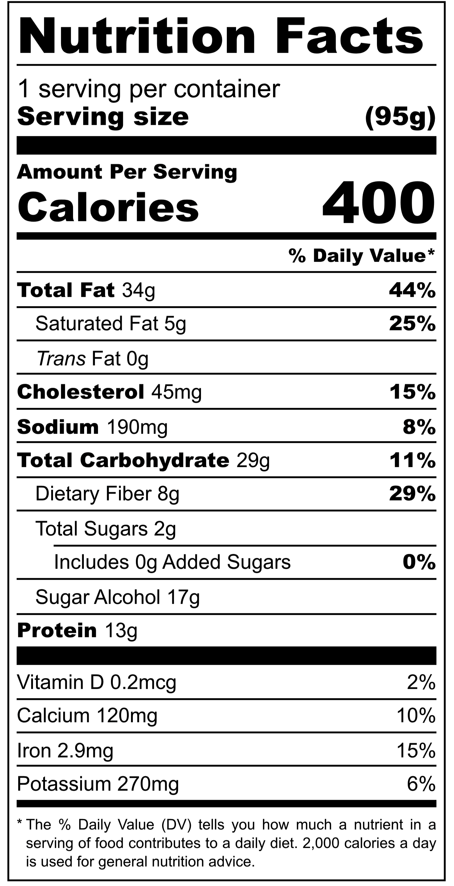 walnut chocolate chip protein cookie, 13g